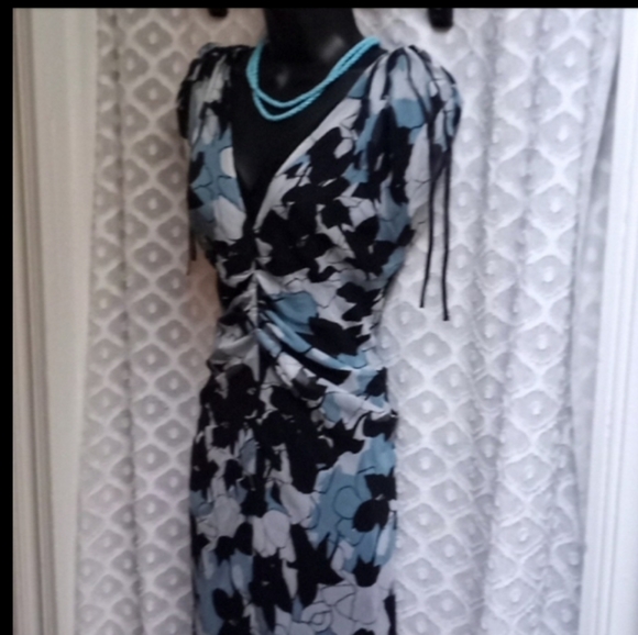 VTG DVF 2in1 100% Silk Day to Night Midi Dress LBD VINTAGE - Picture 5 of 16